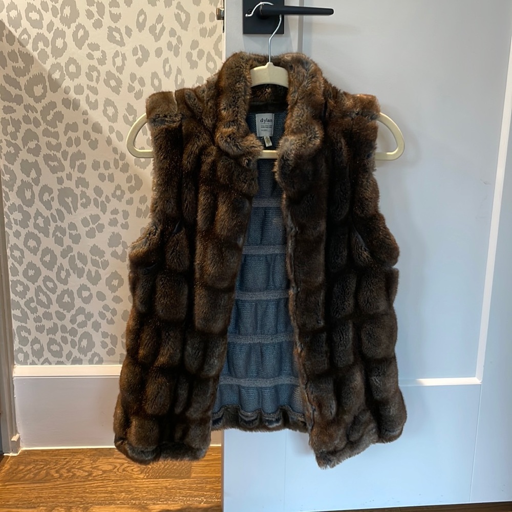 Dylan faux fur brown and gray vest